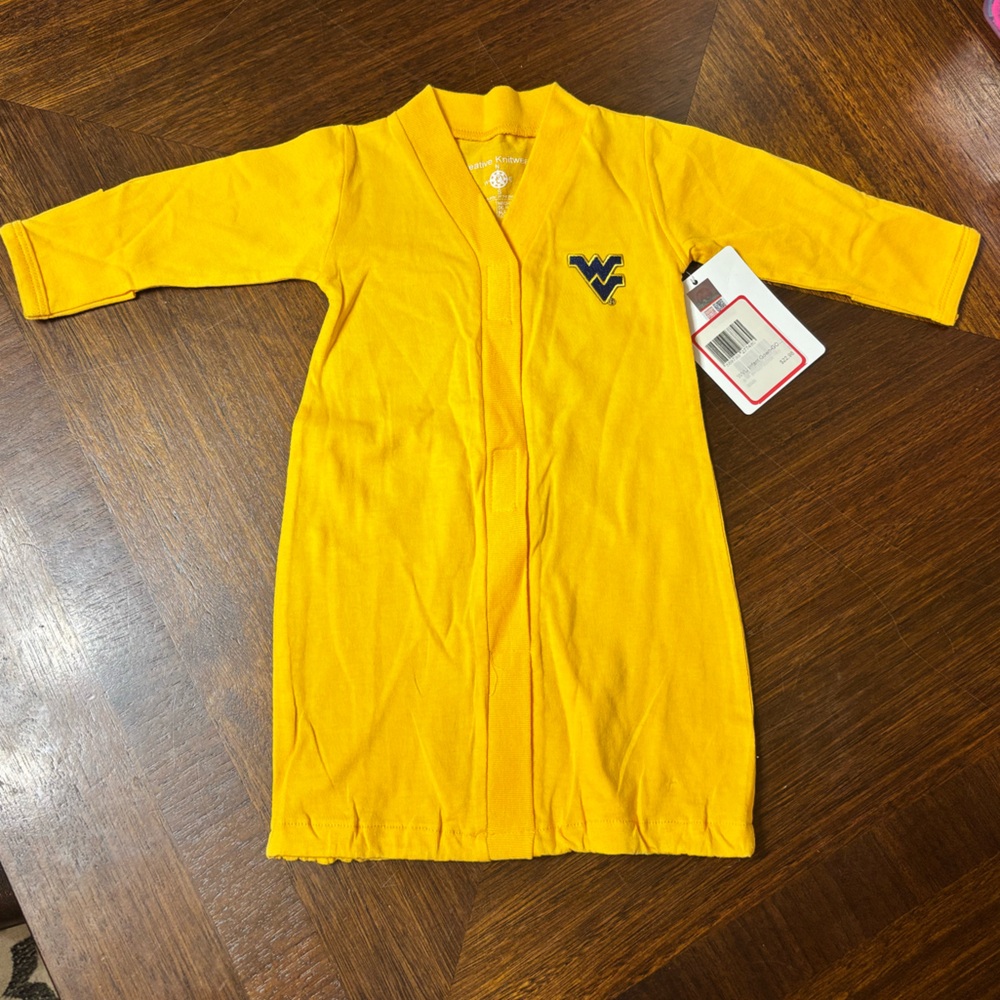 NWT - WVU Infant Onesie 'Golden Yellow' - Size Preemie